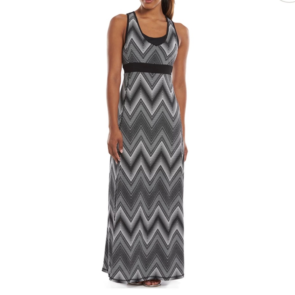 Tek Gear Dry Tek Black and White Maxi Sport Dress‎ Sz L